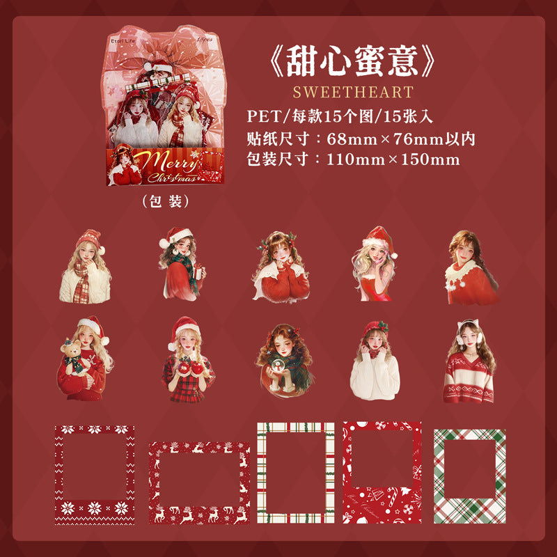 Journal PET sticker packs (Christmas) 15pcs/pack