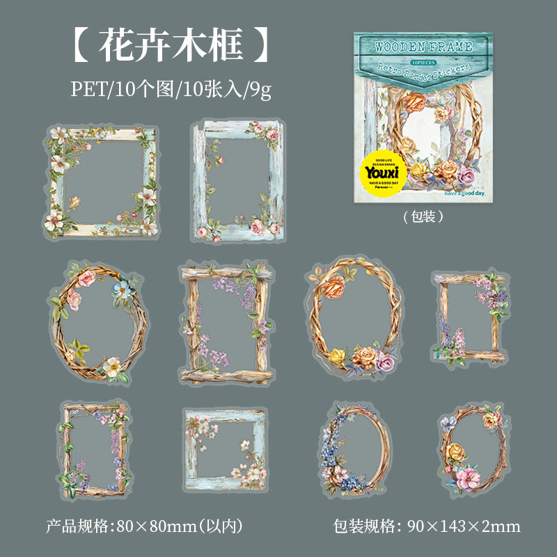 Journal sticker packs (Forest wooden frame)