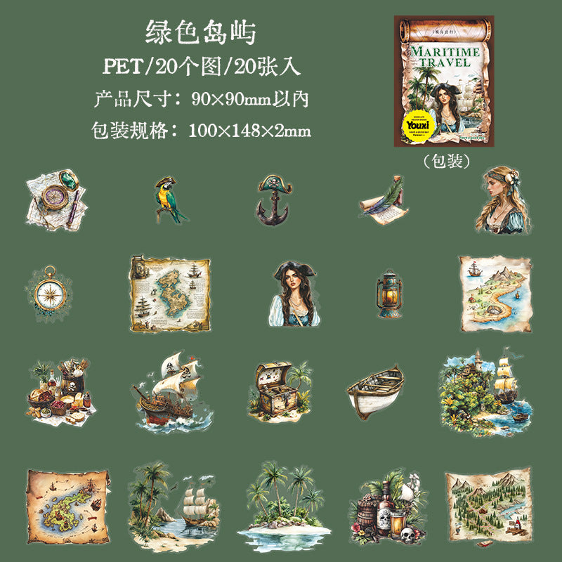 Journal PET sticker packs (Sailing Travel Series)
