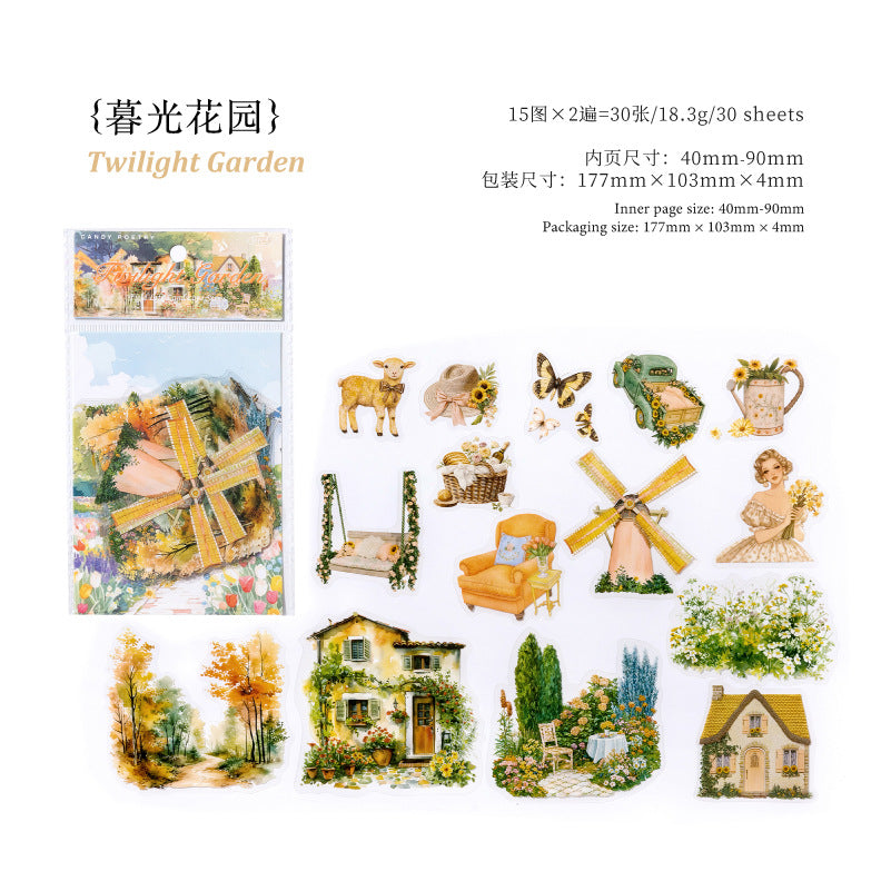 Journal sticker packs (Field life landscape)