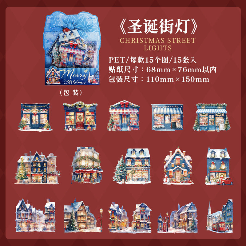 Journal PET sticker packs (Christmas) 15pcs/pack