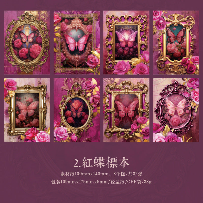 Retro journal paper packs (32 sheets/pack)