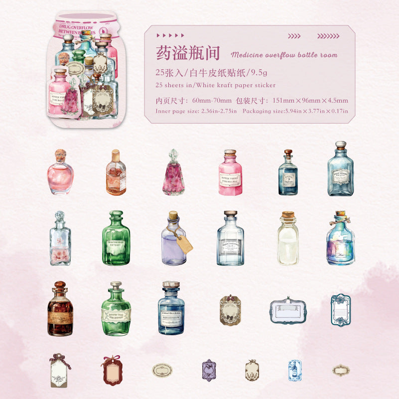 Journal White kraft hard card sticker pack (bottle)