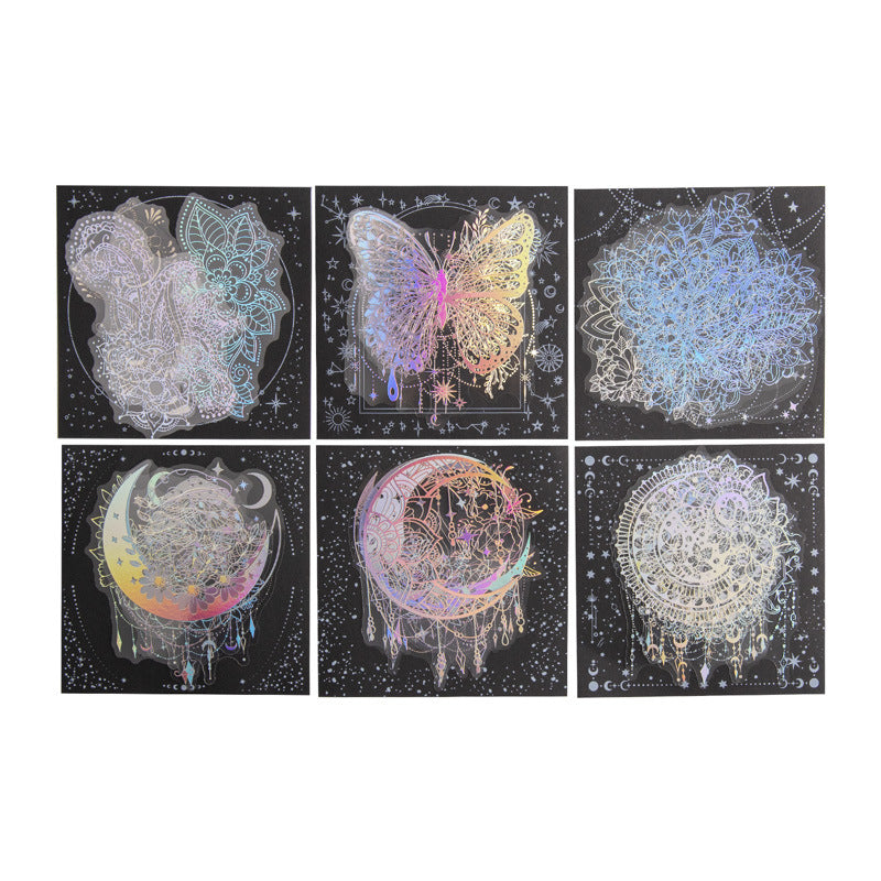 Journal Large size laser silver sticker packs