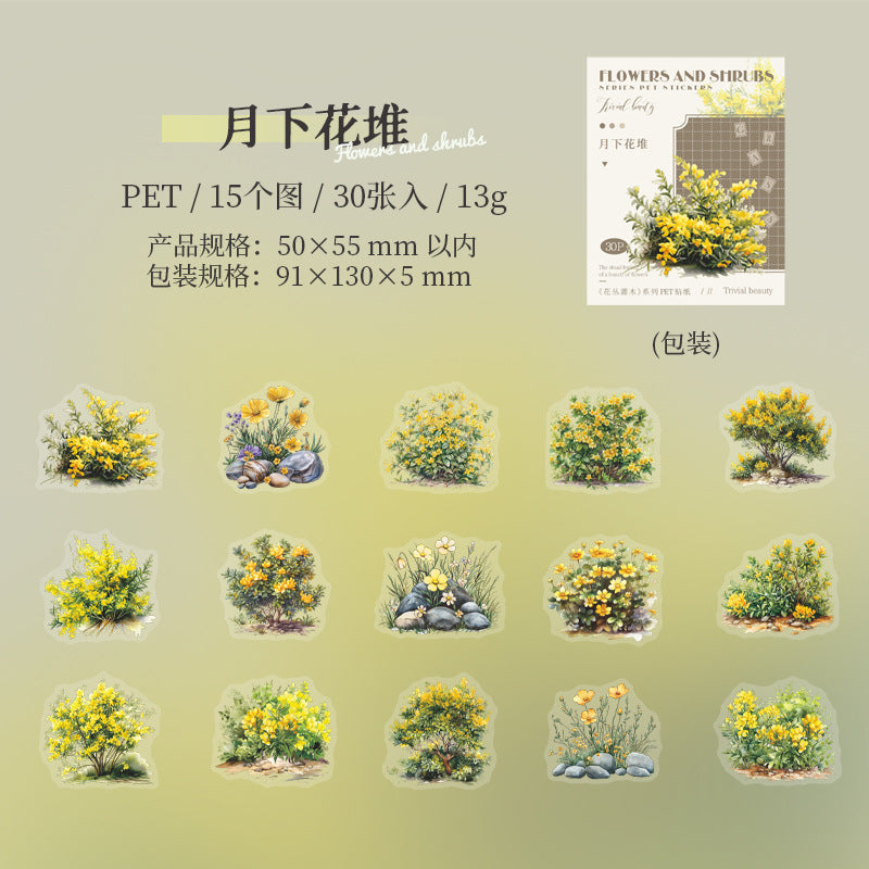 Journal sticker packs (Flowering shrub series)