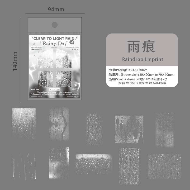 Journal PET sticker packs (Rain)