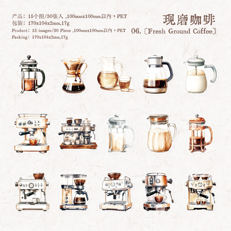 Journal sticker packs (Coffee)