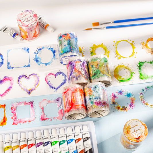 Journal PET tape (Watercolor smudge border) 50mm*2m/roll