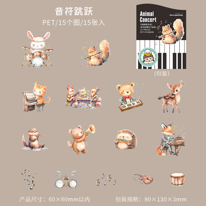 Journal PET sticker packs (Animal Concert)