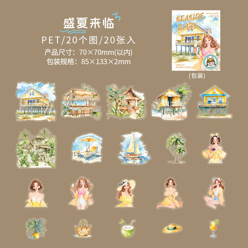 Journal PET sticker packs (Seaside)