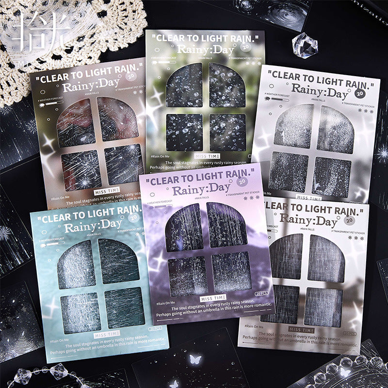 Journal PET sticker packs (Rain)
