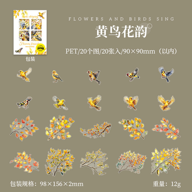 Journal sticker packs (Flowers and birdsong)