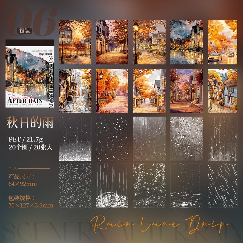 Journal PET sticker books (Rain) 20 sheets/book