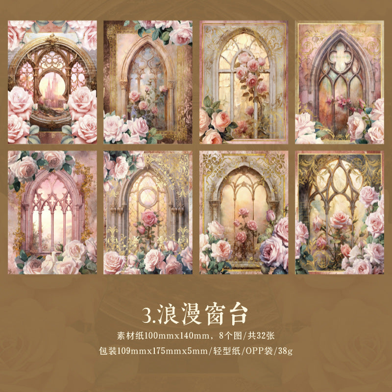 Retro journal paper packs (32 sheets/pack)