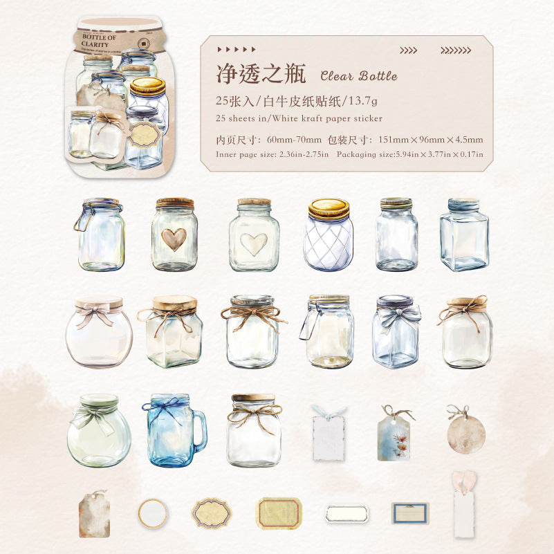 Journal White kraft hard card sticker pack (bottle)