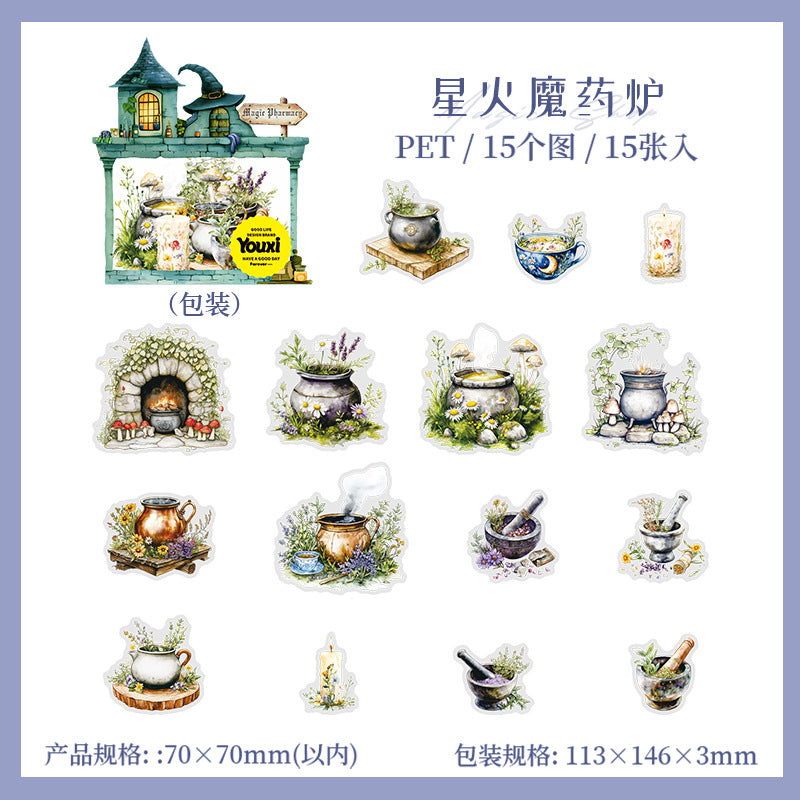 Journal PET sticker packs (Magic Apothecary Witch Series)