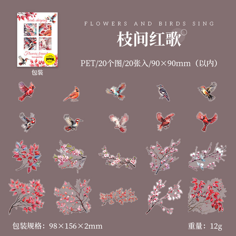 Journal sticker packs (Flowers and birdsong)