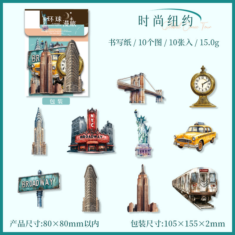 Journal Hard card sticker packs (Travel Theme)