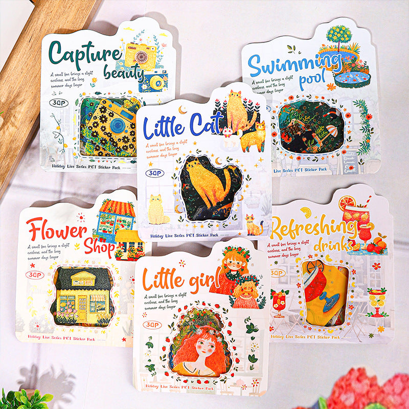 Journal PET sticker packs (Character life scene) 30pcs/pack