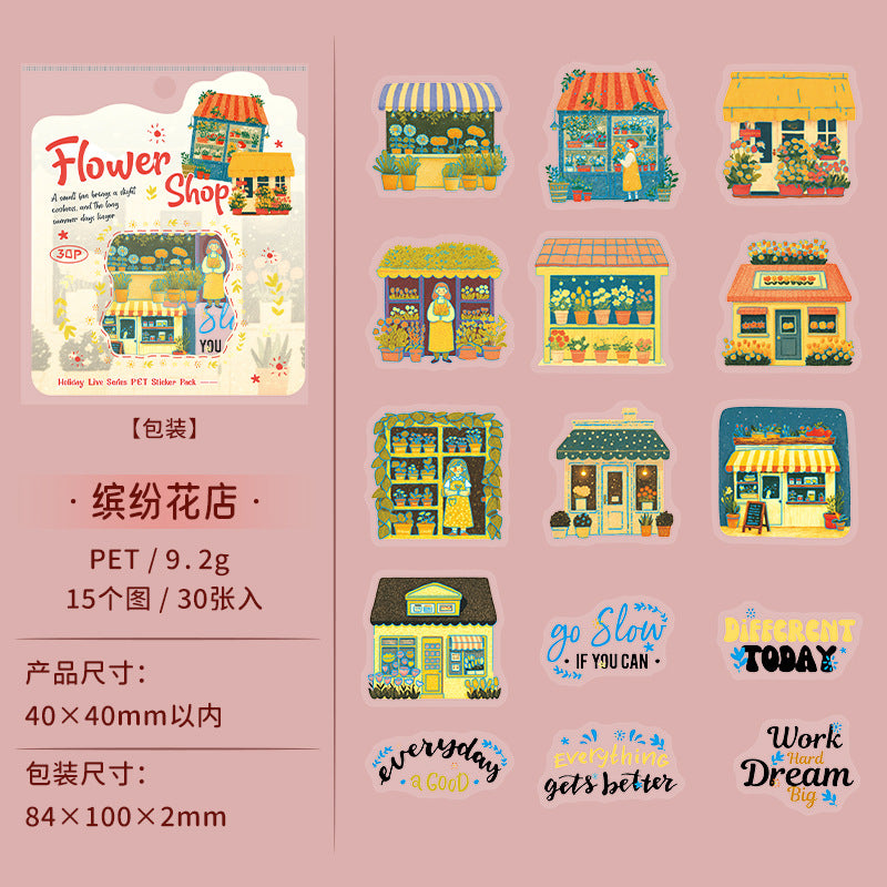 Journal PET sticker packs (Character life scene) 30pcs/pack