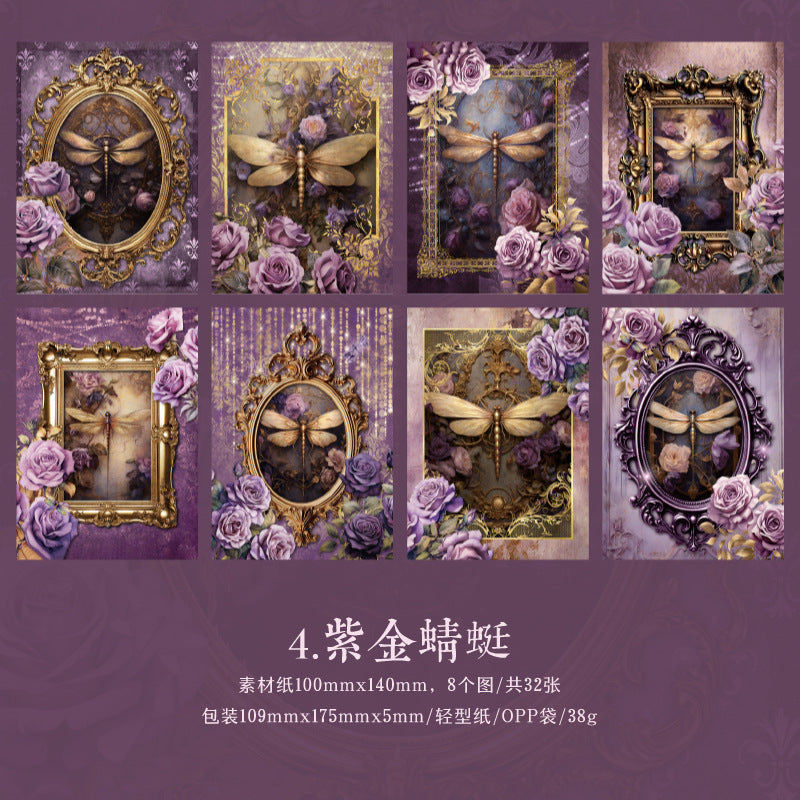 Retro journal paper packs (32 sheets/pack)