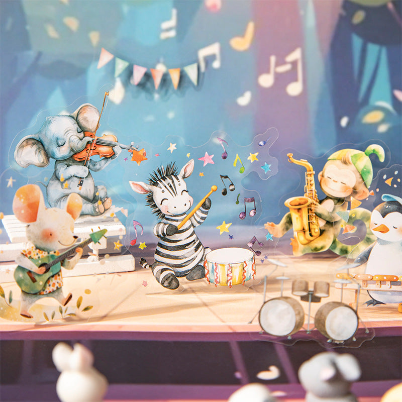 Journal PET sticker packs (Animal Concert)