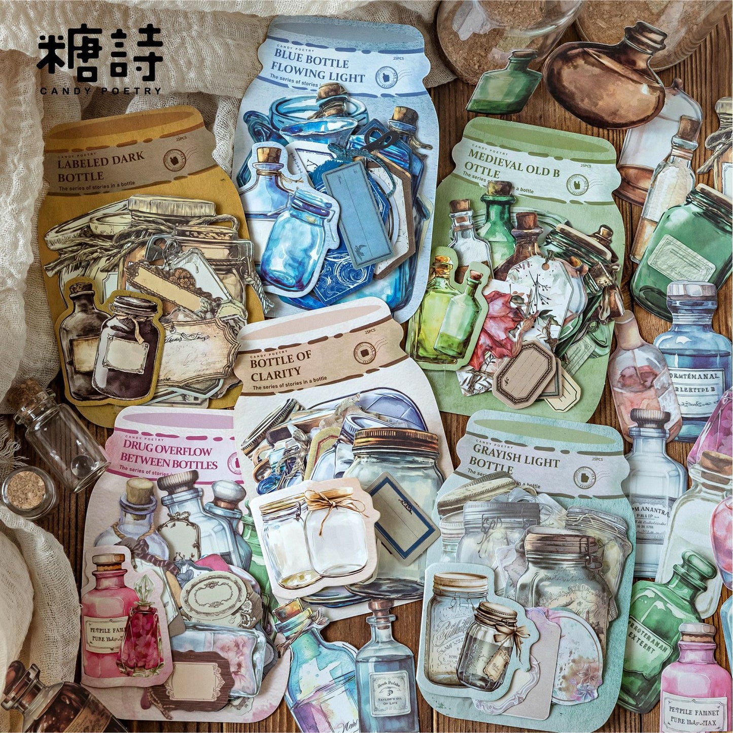 Journal White kraft hard card sticker pack (bottle)