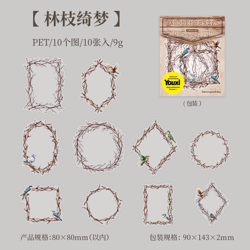 Journal sticker packs (Forest wooden frame)