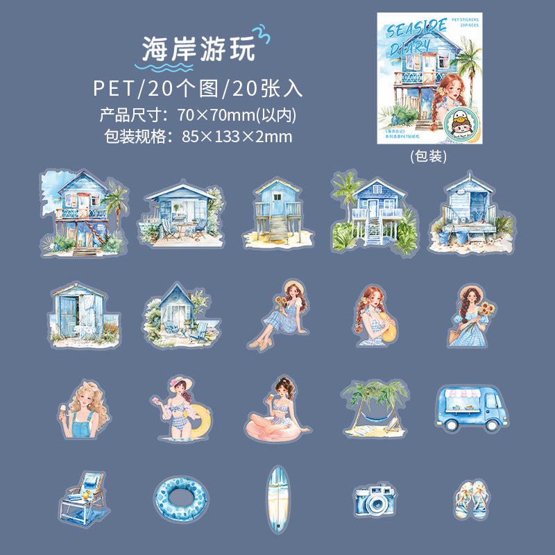 Journal PET sticker packs (Seaside)
