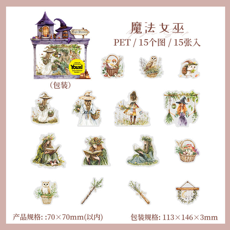 Journal PET sticker packs (Magic Apothecary Witch Series)