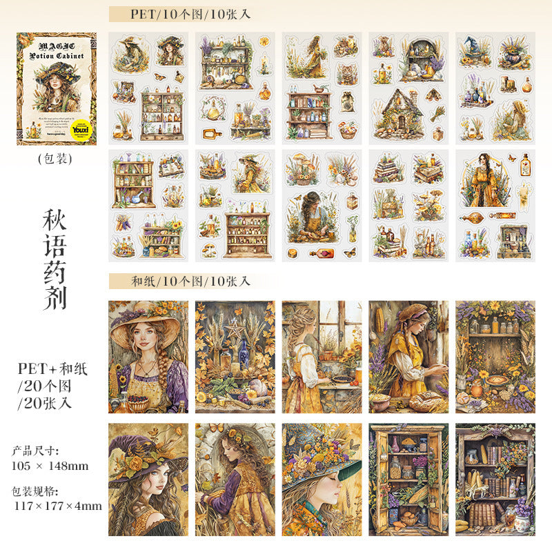 Journal sticker book (Magic Theme)PET stickers and papers