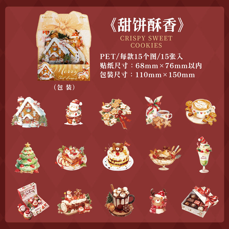 Journal PET sticker packs (Christmas) 15pcs/pack
