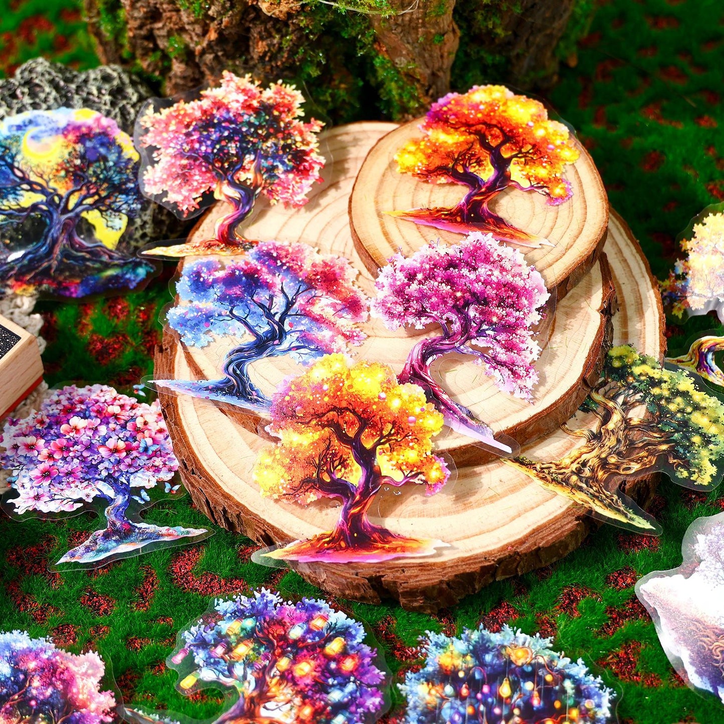 Journal sticker packs (Forest Night Scene)