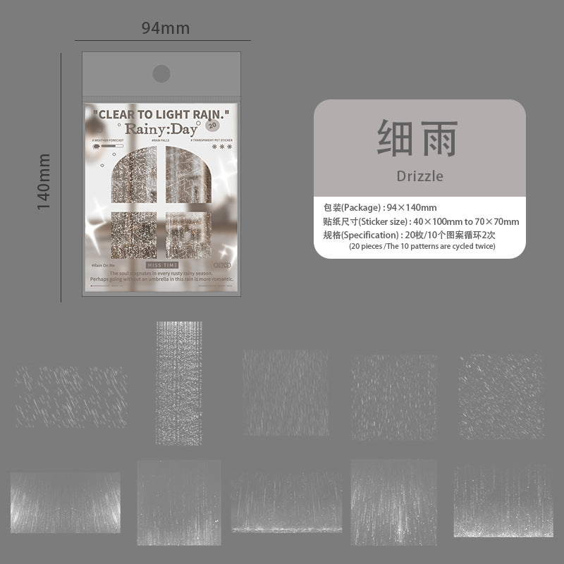 Journal PET sticker packs (Rain)