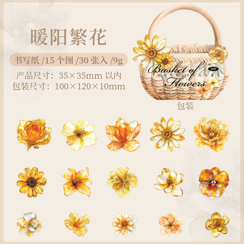 Journal hard card sticker packs (flower)