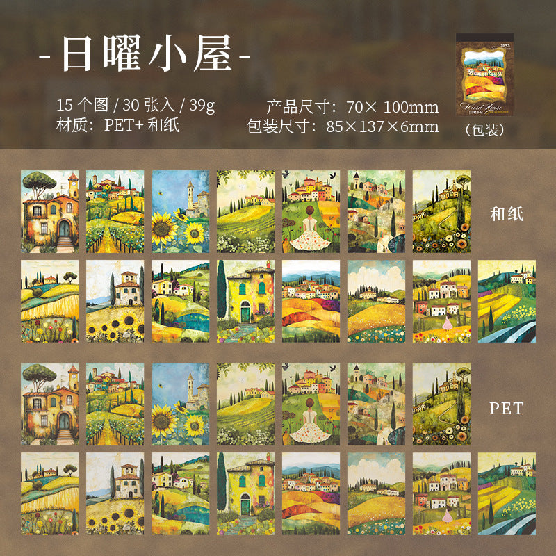 Journal sticker packs (Eerie cabin) 30 sheets/book (70*100mm)