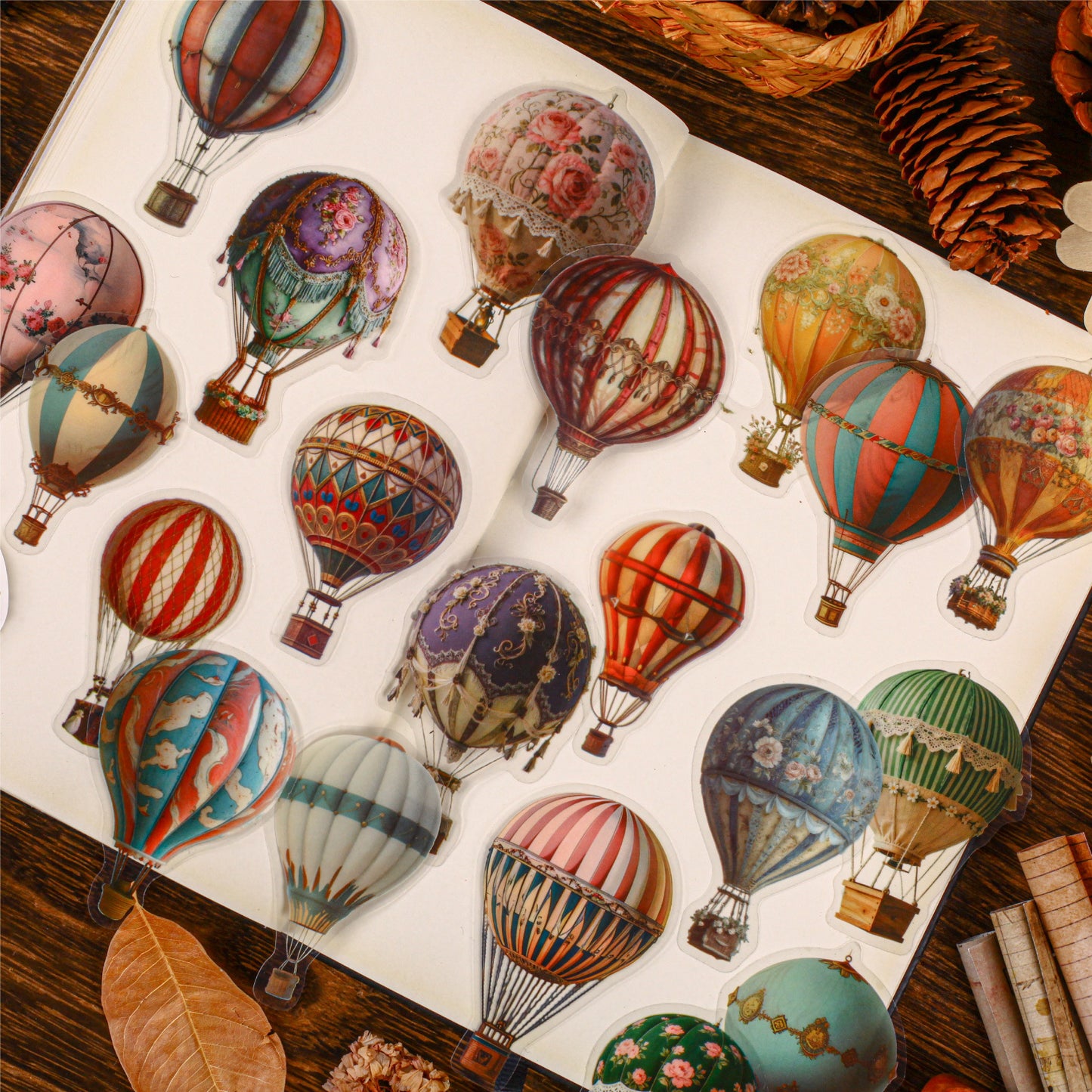 Journal PET sticker packs (hot air balloon) 20 pcs/pack