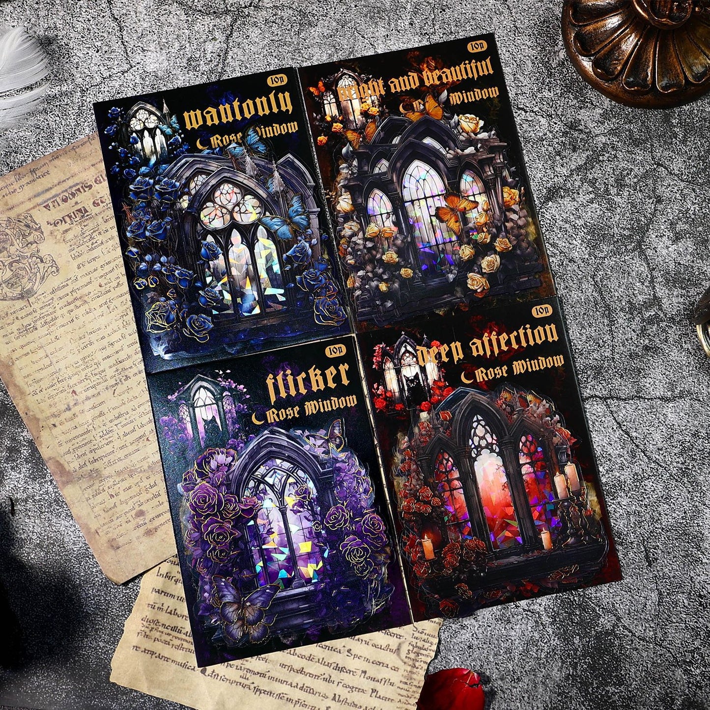 Journal sticker packs (Rose window) 10 pcs/pack