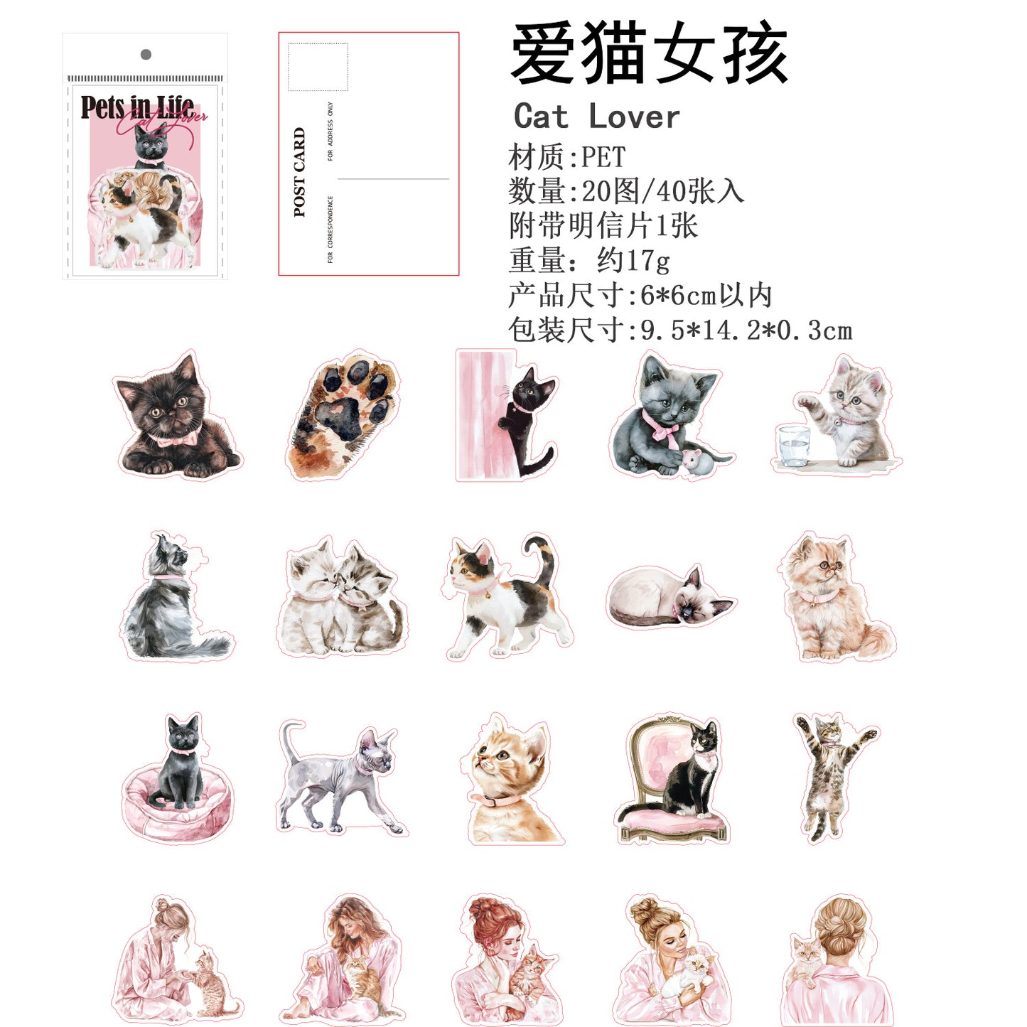 Journal PET sticker packs (Cat)