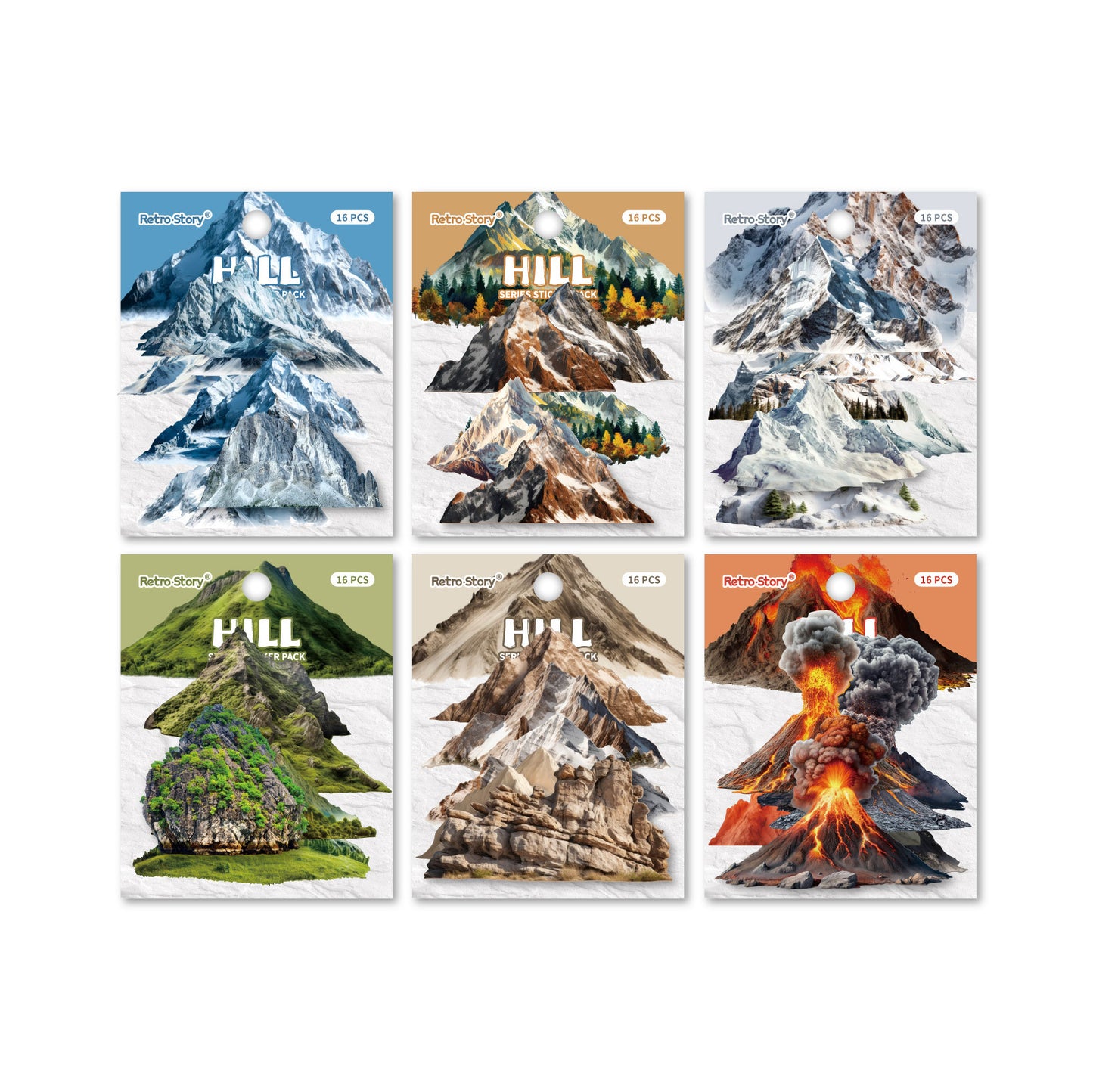 Journal hard card sticker packs (16pcs/pack)