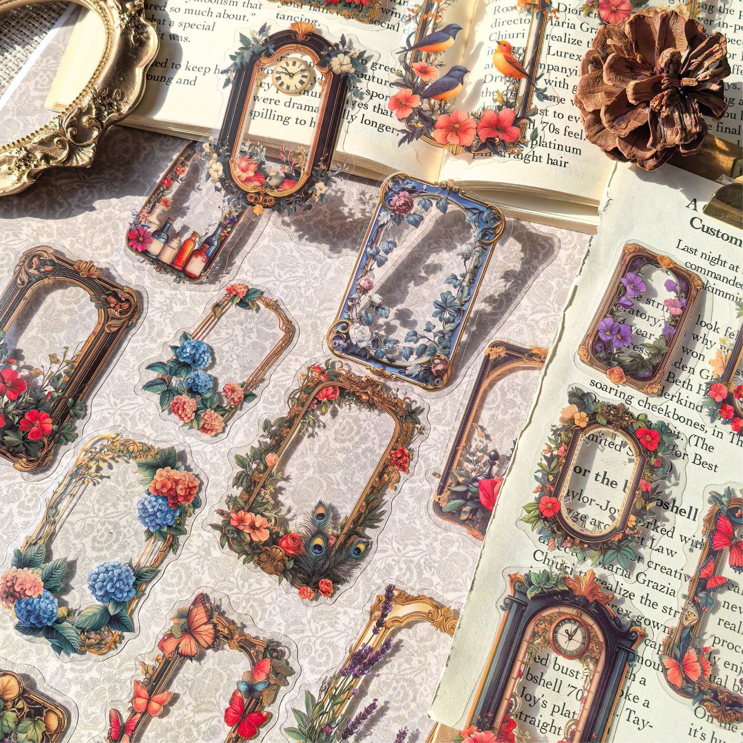 Journal PET sticker packs (Flower Frame)