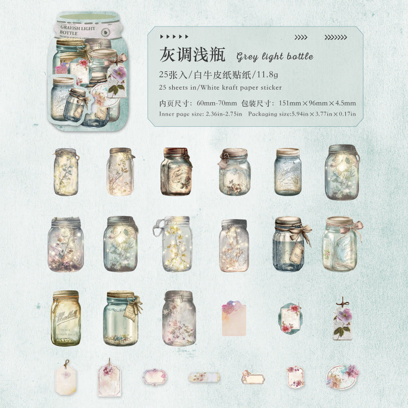 Journal White kraft hard card sticker pack (bottle)