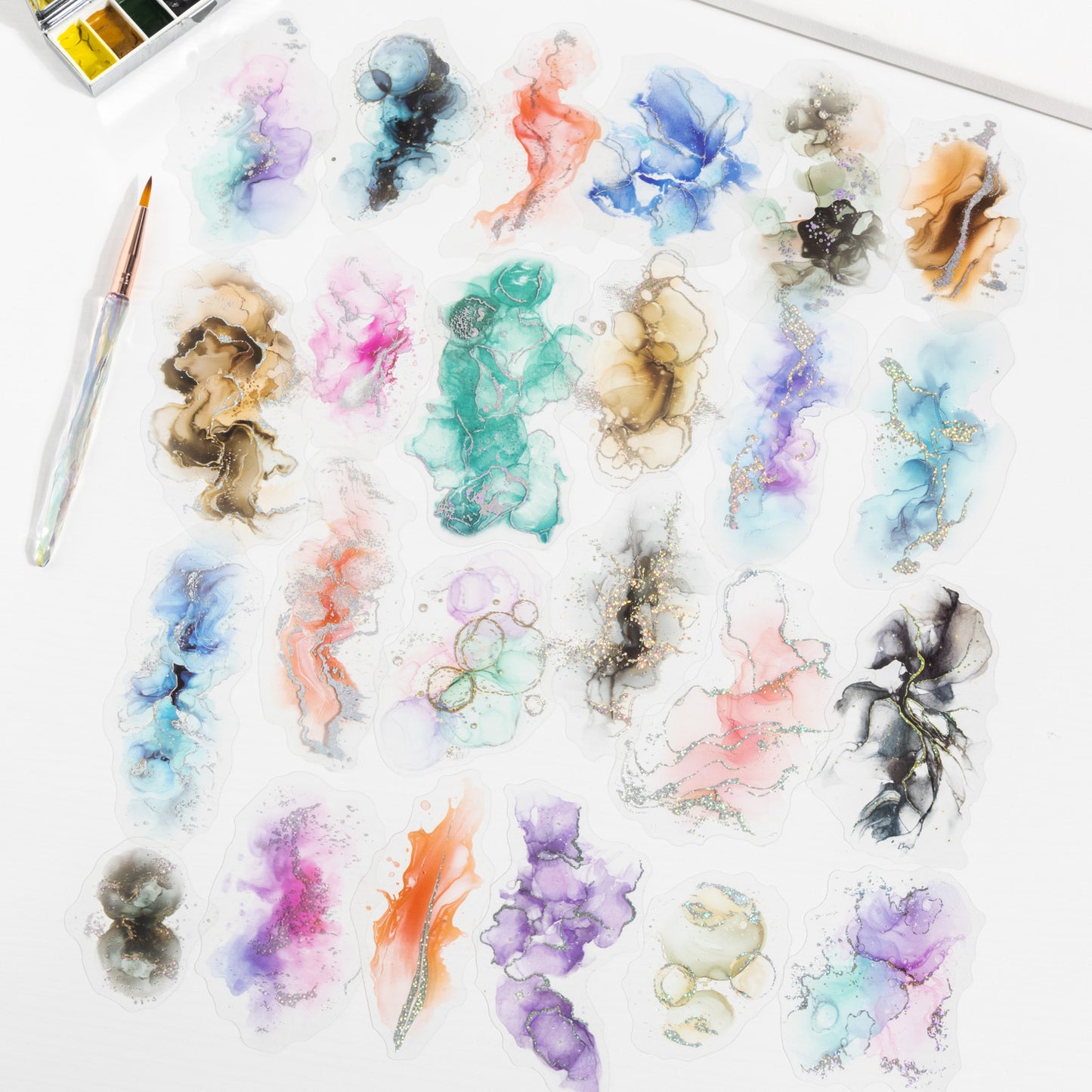 Journal PET sticker packs (Watercolor smudge)