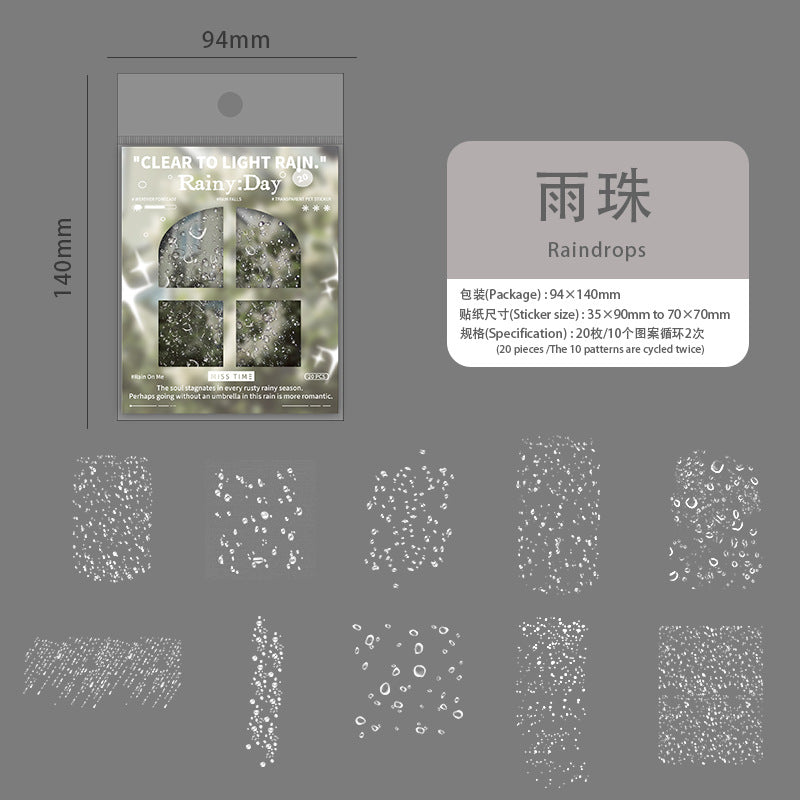 Journal PET sticker packs (Rain)