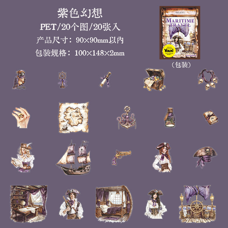 Journal PET sticker packs (Sailing Travel Series)