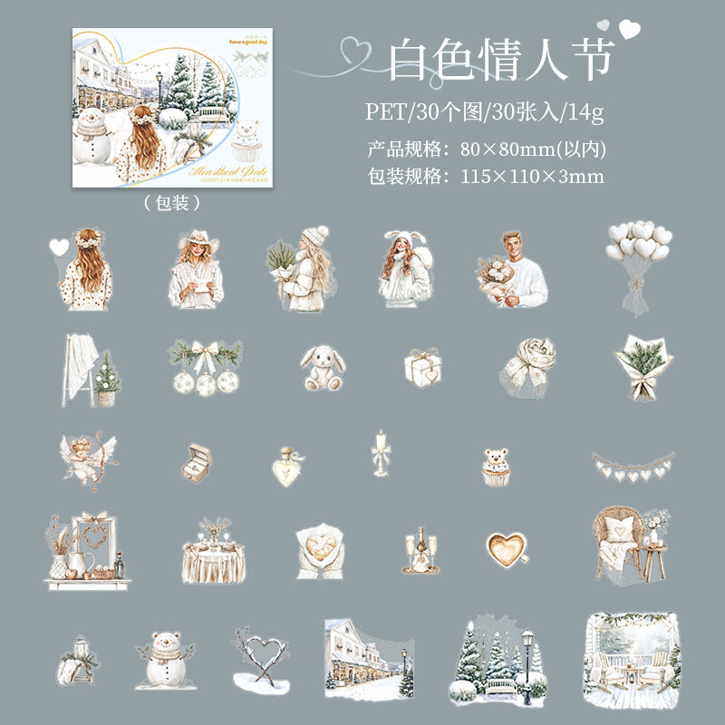 Journal sticker packs (Couples dating series) 30pcs/pack