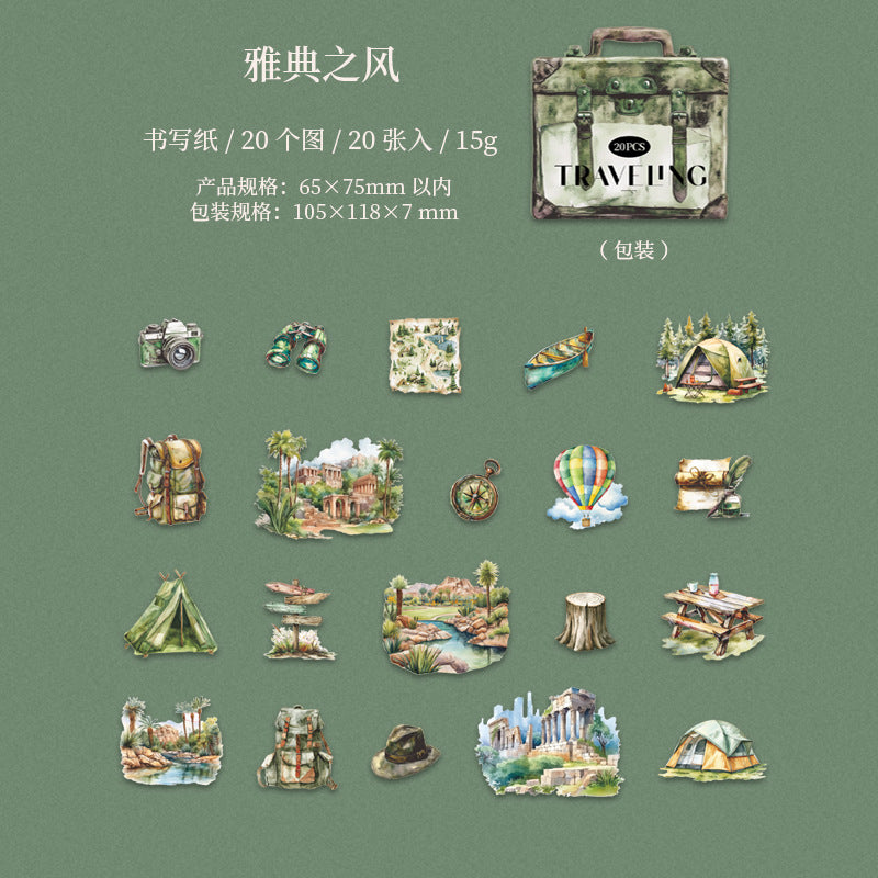 Journal hard card sticker packs (Travel)