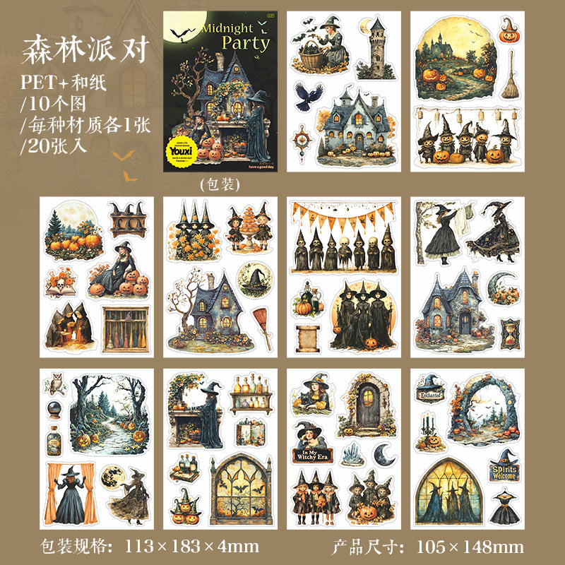 Journal sticker books (Gothic) PET stickers and Washi stickers