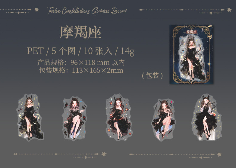 Journal PET sticker pack (12 Constellations)